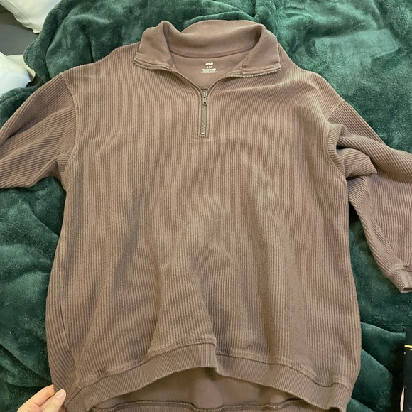 aerie Tops - Aerie oversized ribbed quarter zip